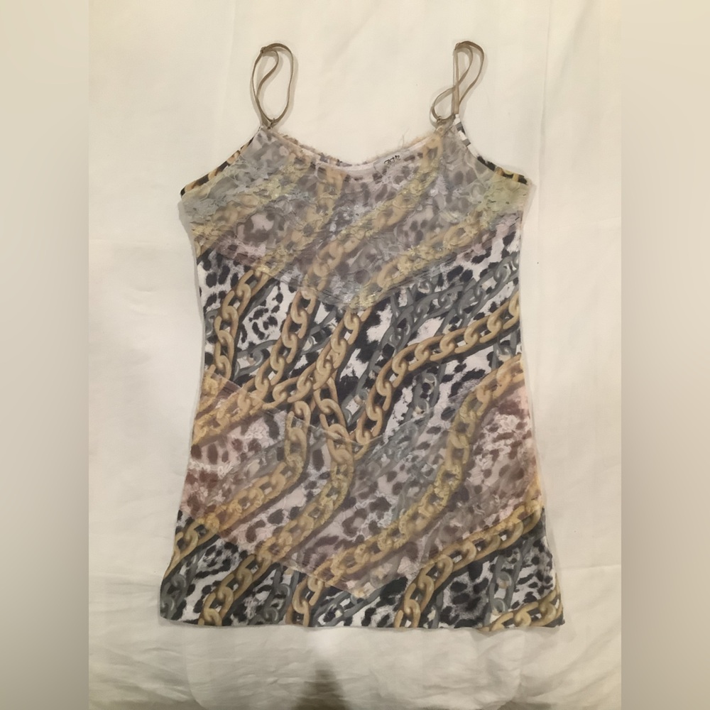 Cache tank top with lace overlay size S